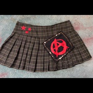 NWOT DIY Royal Bones plaid gothic anarchy skirt L